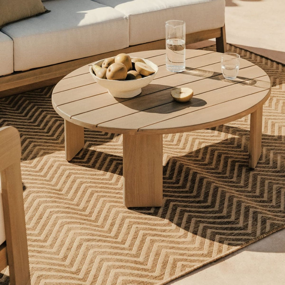 Oval outdoor table ULENO, light acacia