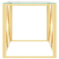 Kavos staliukas, 110x45x45cm, nerūdijantis plienas ir stiklas - Namų Idėja