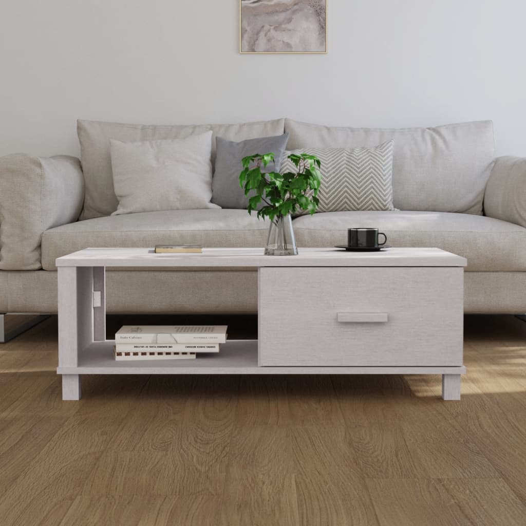 Kavos staliukas HAMAR, baltas, 100x55x35cm, pušies masyvas - Namų Idėja
