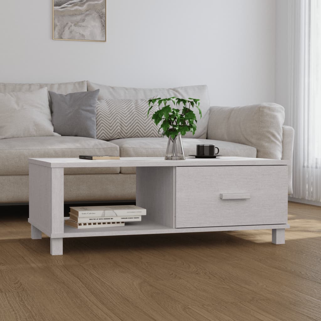 Kavos staliukas HAMAR, baltas, 100x55x35cm, pušies masyvas - Namų Idėja