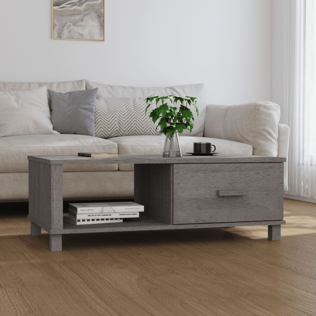 Kavos staliukas HAMAR, šviesiai pilkas, 100x55x35cm, pušis - Namų Idėja