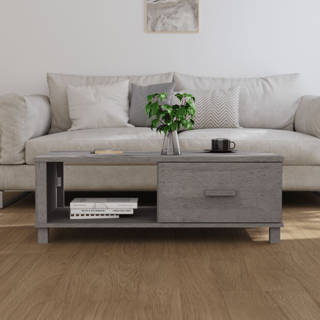 Kavos staliukas HAMAR, šviesiai pilkas, 100x55x35cm, pušis - Namų Idėja