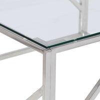 Kavos staliukas, sidabrinis, plienas ir grūdintas stiklas - Namų Idėja