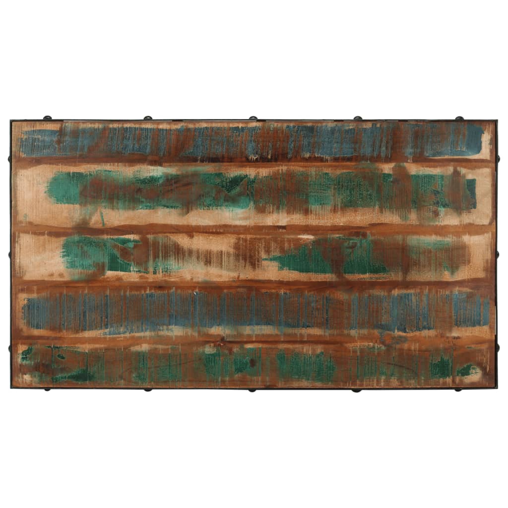 Kavos staliukas su ratukais, 100x55x26cm, perdirbta mediena - Namų Idėja