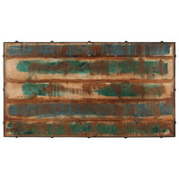 Kavos staliukas su ratukais, 100x55x26cm, perdirbta mediena - Namų Idėja