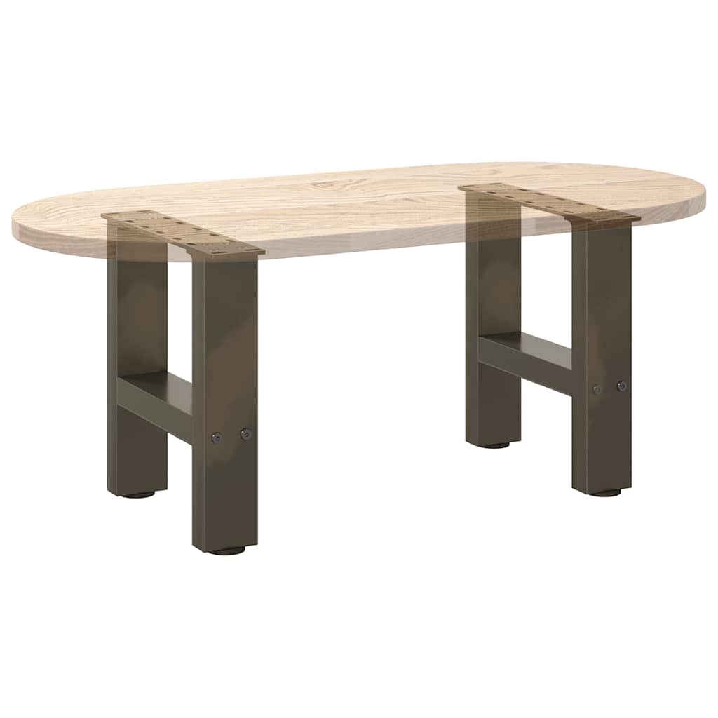 Kavos staliuko kojelės, 2 vnt., 40 x (30 - 31) cm, natūralus plienas - Namų Idėja