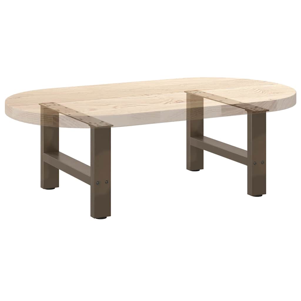 Kavos staliuko kojelės, 2 vnt., 50x(30 - 31) cm, natūralus plienas - Namų Idėja