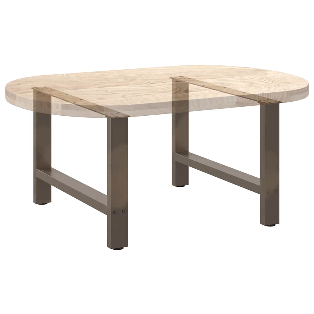 Kavos staliuko kojelės, 2 vnt., 70x(42 - 43) cm, natūralus plienas - Namų Idėja