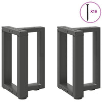 Kavos staliuko kojelės, 2 vnt., antracito spalvos, 28x25x(42 - 43) cm, plienas - Namų Idėja