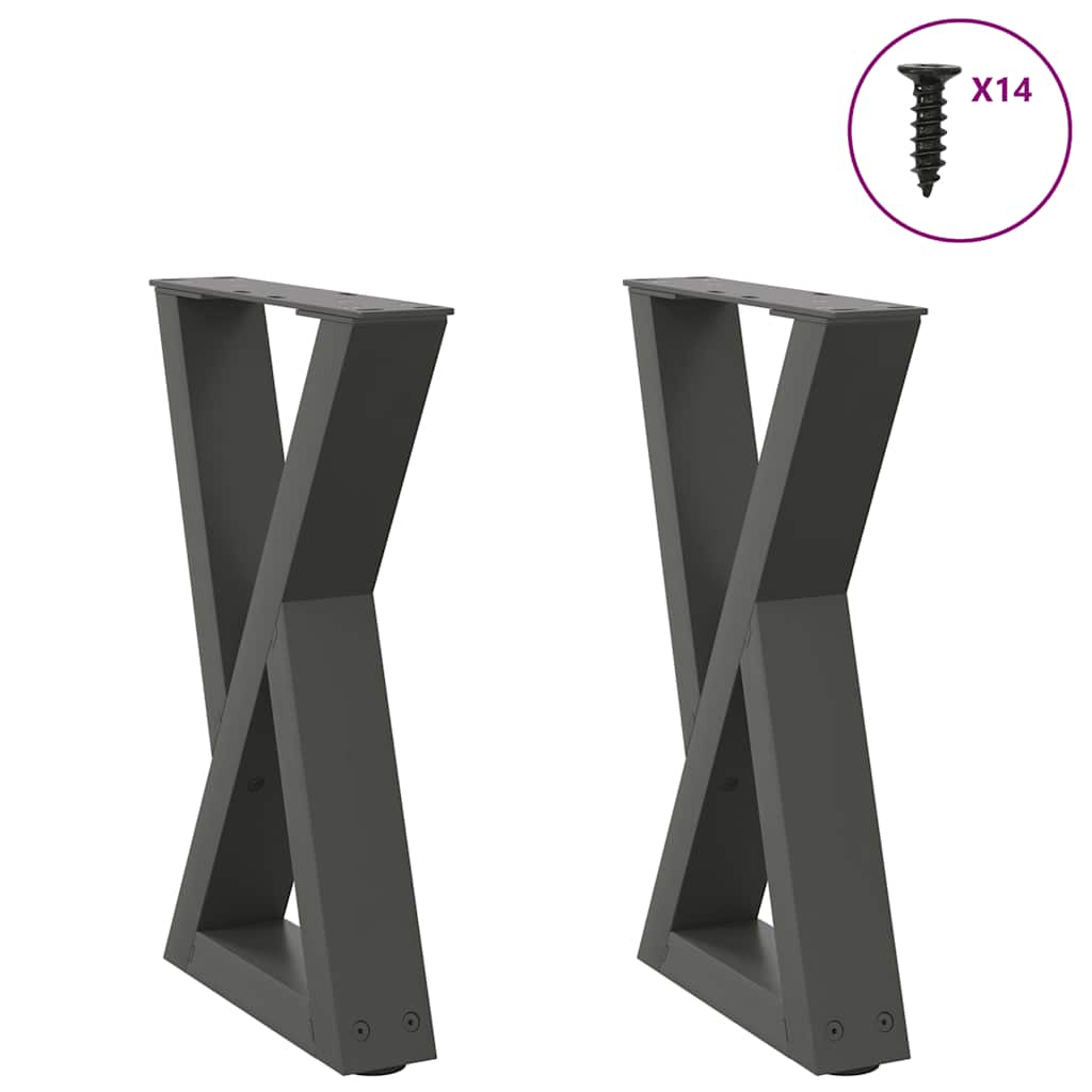 Kavos staliuko kojelės, 2 vnt., antracito spalvos, 28x(42 - 43,3) cm, plienas - Namų Idėja