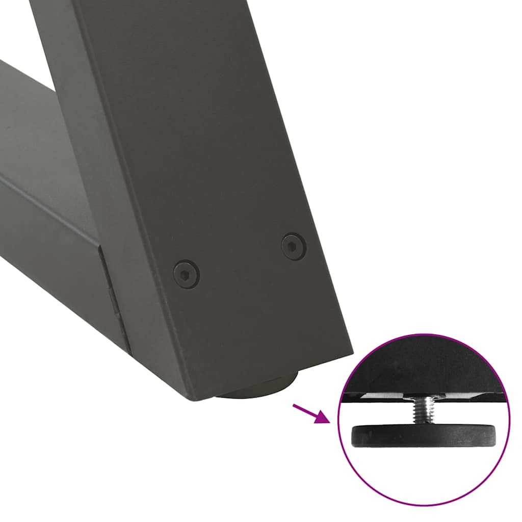 Kavos staliuko kojelės, 2 vnt., antracito spalvos, 28x(42 - 43,3) cm, plienas - Namų Idėja