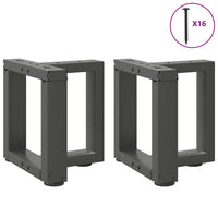 Kavos staliuko kojelės, 2 vnt., antracito spalvos, 30x25x(30 - 31) cm, plienas - Namų Idėja