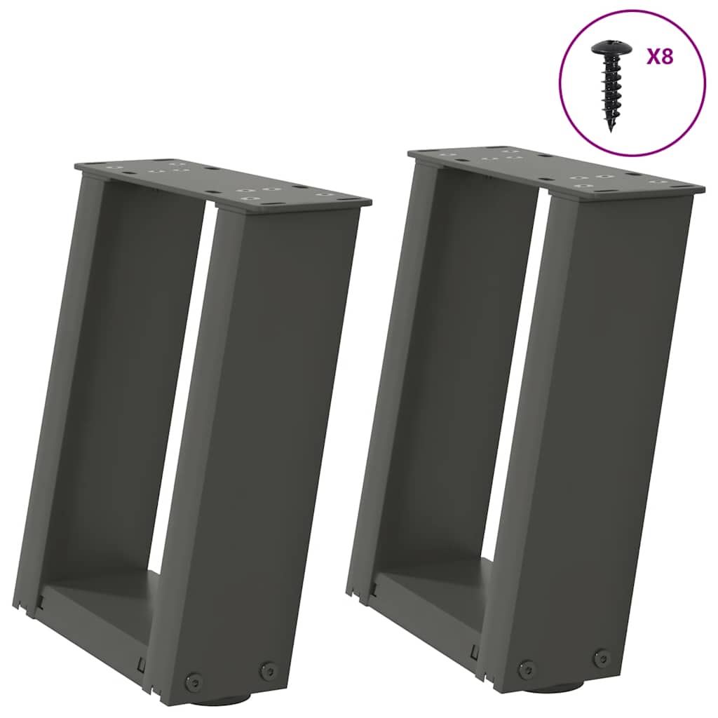 Kavos staliuko kojelės, 2 vnt., antracito spalvos, 30x(30 - 31) cm, plienas - Namų Idėja