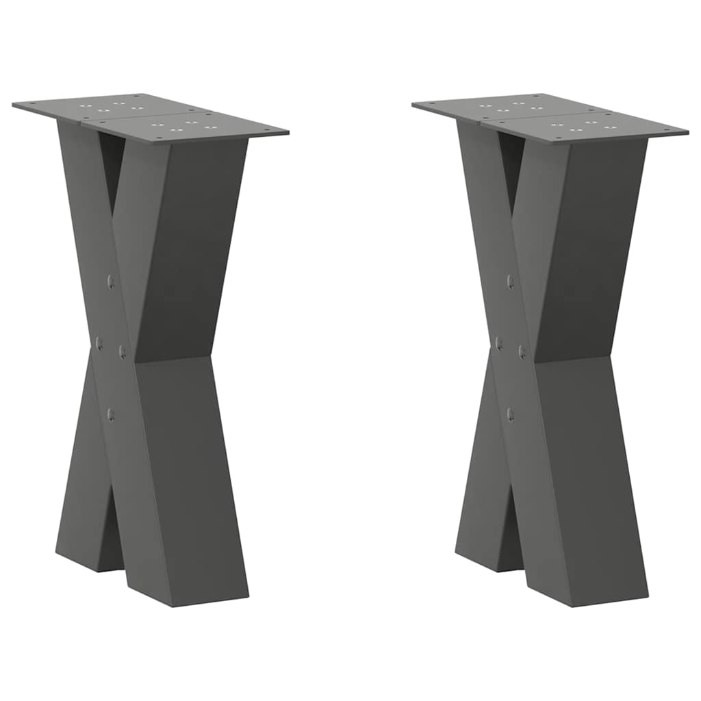 Kavos staliuko kojelės, 2 vnt., antracito spalvos, 38x(42 - 43) cm, plienas - Namų Idėja