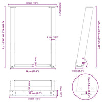Kavos staliuko kojelės, 2 vnt., antracito spalvos, 38x(42 - 43) cm, plienas - Namų Idėja