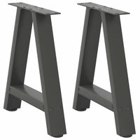 Kavos staliuko kojelės, 2 vnt., antracito spalvos, 38x(42 - 43) cm, plienas - Namų Idėja