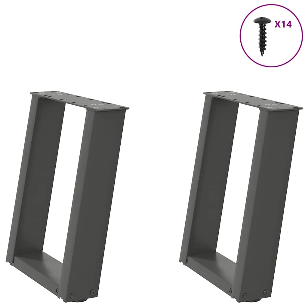 Kavos staliuko kojelės, 2 vnt., antracito spalvos, 38x(42 - 43) cm, plienas - Namų Idėja