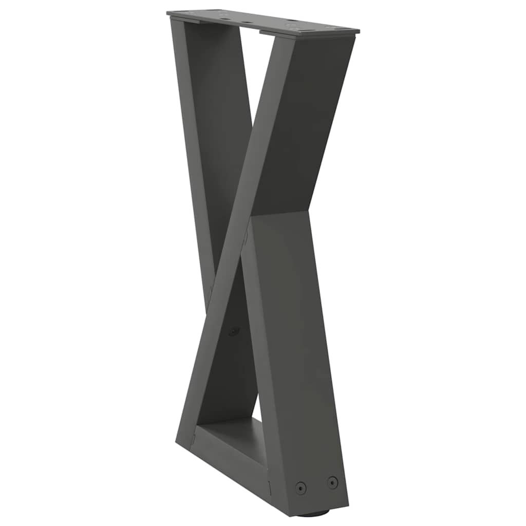 Kavos staliuko kojelės, 2 vnt., antracito spalvos, 38x(42 - 43,3) cm, plienas - Namų Idėja