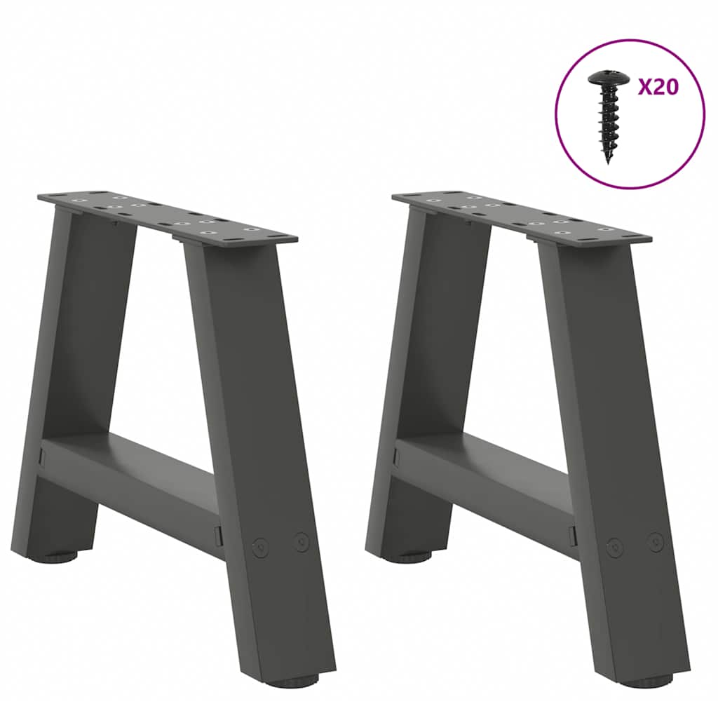 Kavos staliuko kojelės, 2 vnt., antracito spalvos, 40x(30 - 31) cm, plienas - Namų Idėja