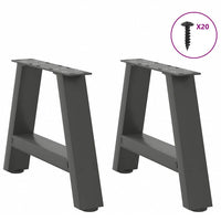 Kavos staliuko kojelės, 2 vnt., antracito spalvos, 40x(30 - 31) cm, plienas - Namų Idėja