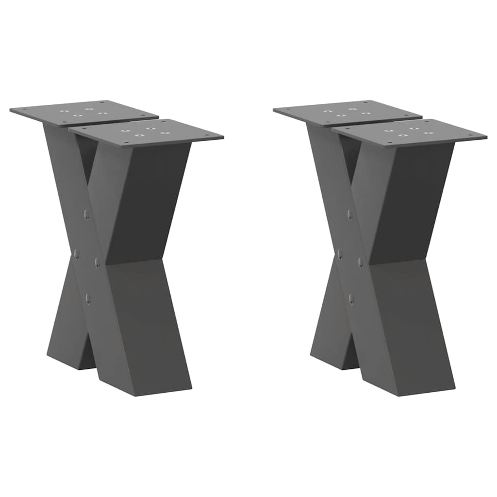 Kavos staliuko kojelės, 2 vnt., antracito spalvos, 40x(30 - 31) cm, plienas - Namų Idėja