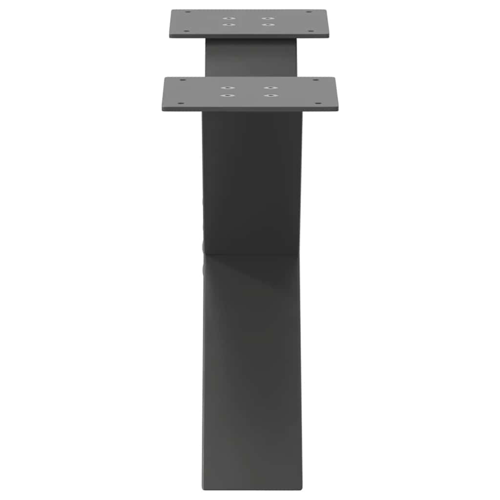 Kavos staliuko kojelės, 2 vnt., antracito spalvos, 50x(30 - 31) cm, plienas - Namų Idėja