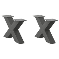 Kavos staliuko kojelės, 2 vnt., antracito spalvos, 50x(30 - 31) cm, plienas - Namų Idėja