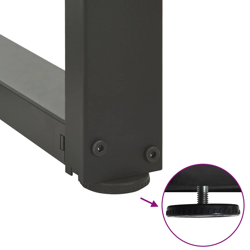 Kavos staliuko kojelės, 2 vnt., antracito spalvos, 60x25x(30 - 31) cm, plienas - Namų Idėja