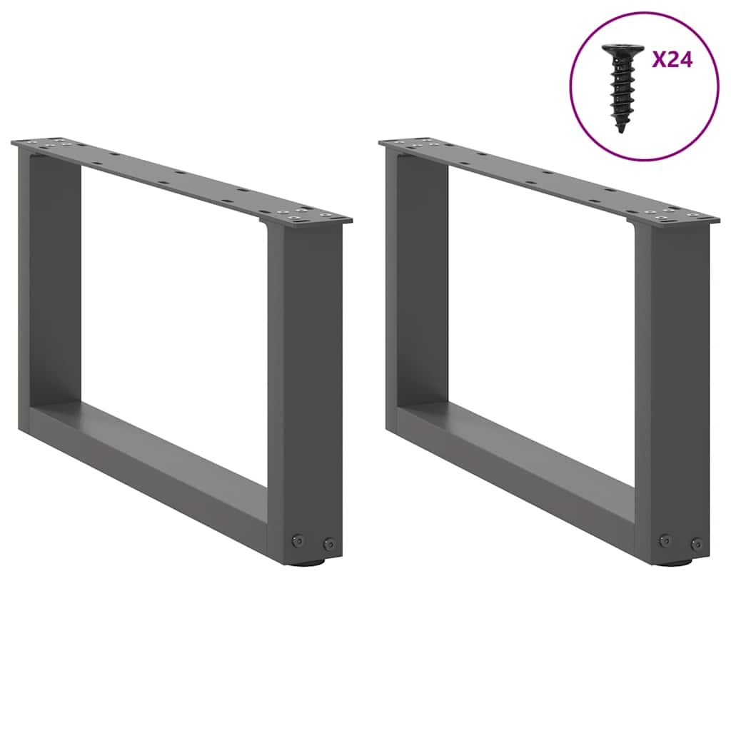 Kavos staliuko kojelės, 2 vnt., antracito spalvos, 60x(30 - 31) cm, plienas - Namų Idėja