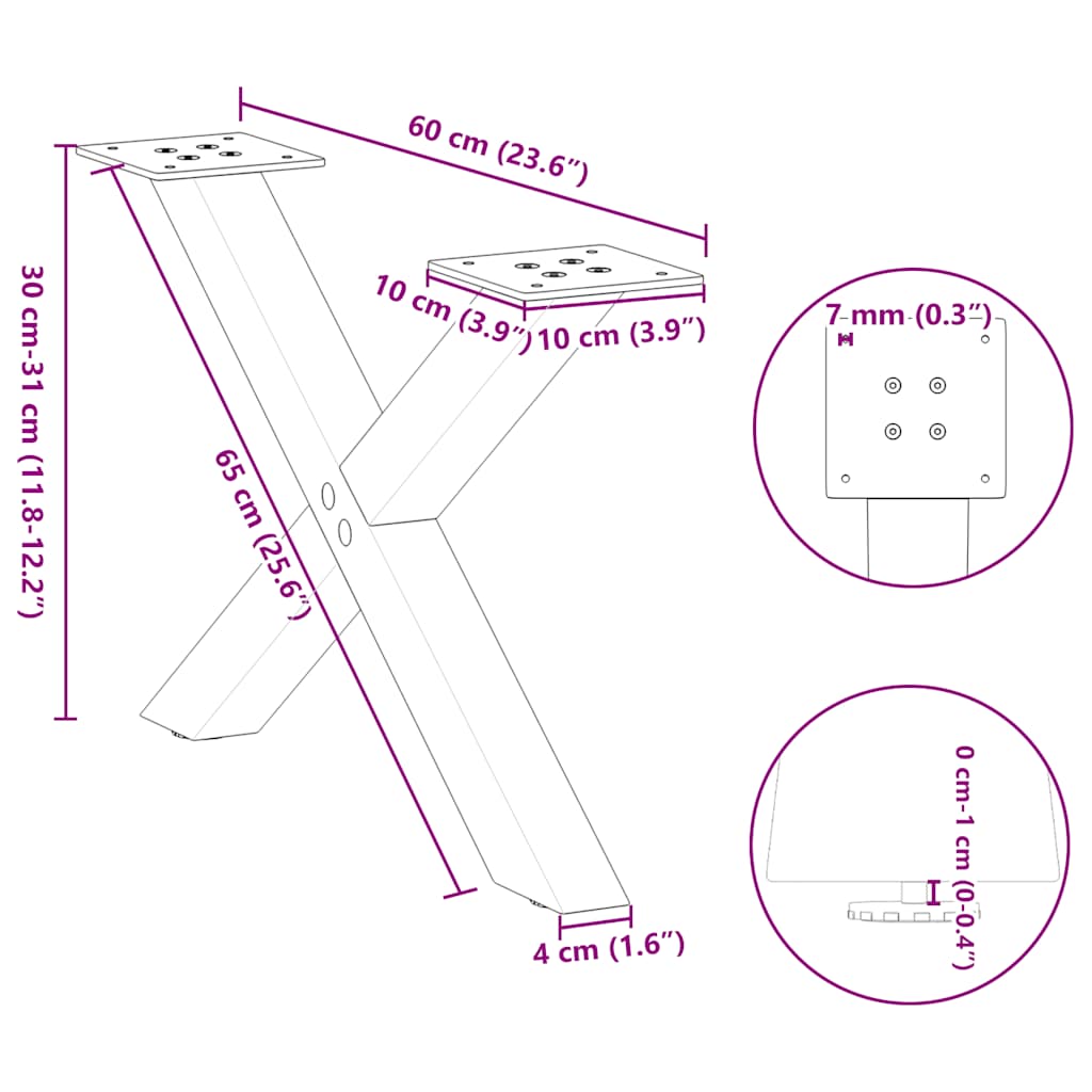 Kavos staliuko kojelės, 2 vnt., antracito spalvos, 60x(30 - 31) cm, plienas - Namų Idėja