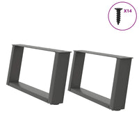 Kavos staliuko kojelės, 2 vnt., antracito spalvos, 60x(30 - 31) cm, plienas - Namų Idėja
