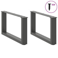 Kavos staliuko kojelės, 2 vnt., antracito spalvos, 70x(30 - 31) cm, plienas - Namų Idėja