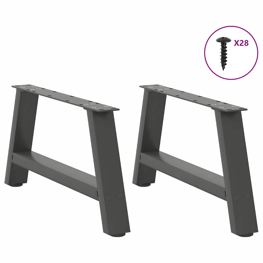 Kavos staliuko kojelės, 2 vnt., antracito spalvos, 70x(30 - 31) cm, plienas - Namų Idėja