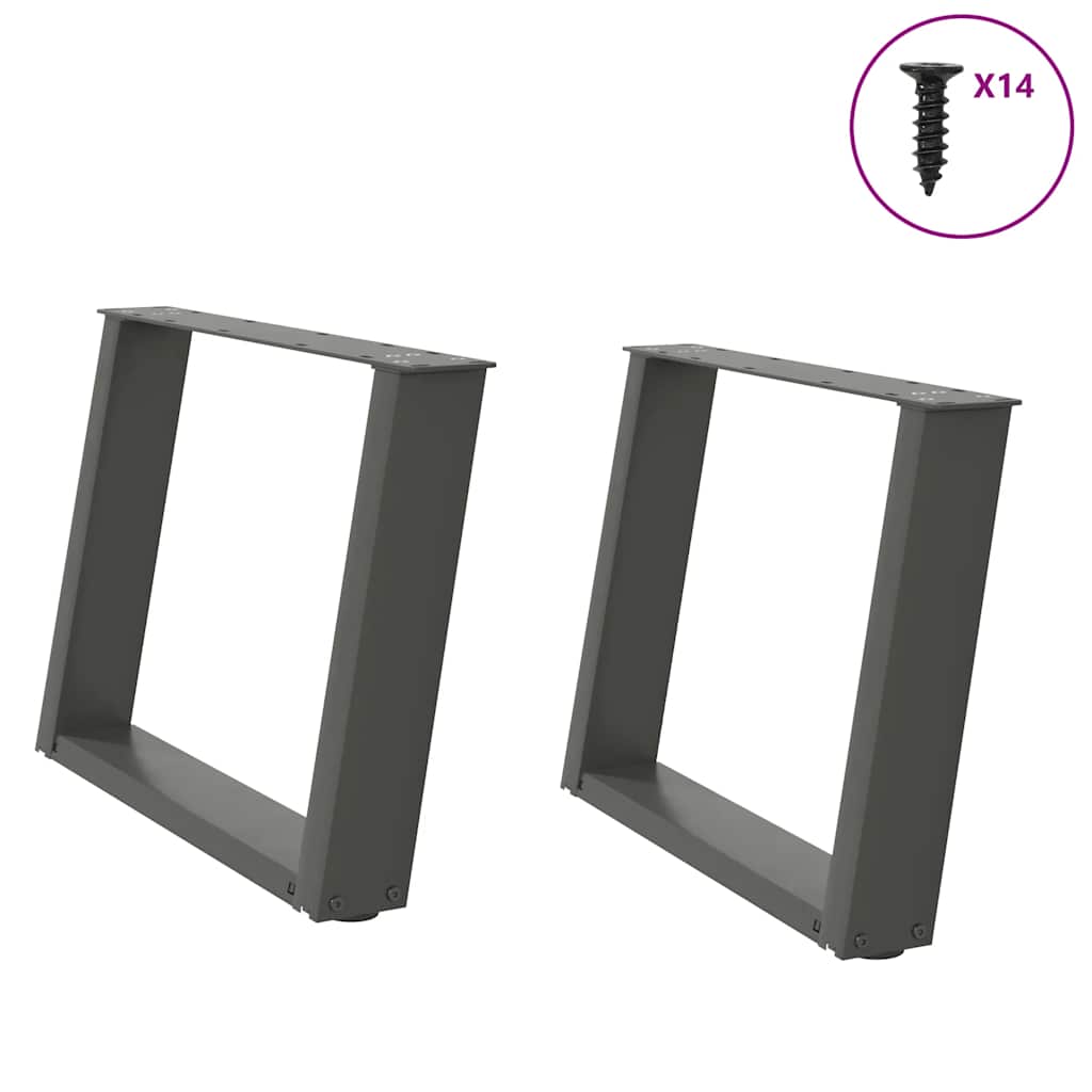Kavos staliuko kojelės, 2 vnt., antracito spalvos, 70x(42 - 43) cm, plienas - Namų Idėja