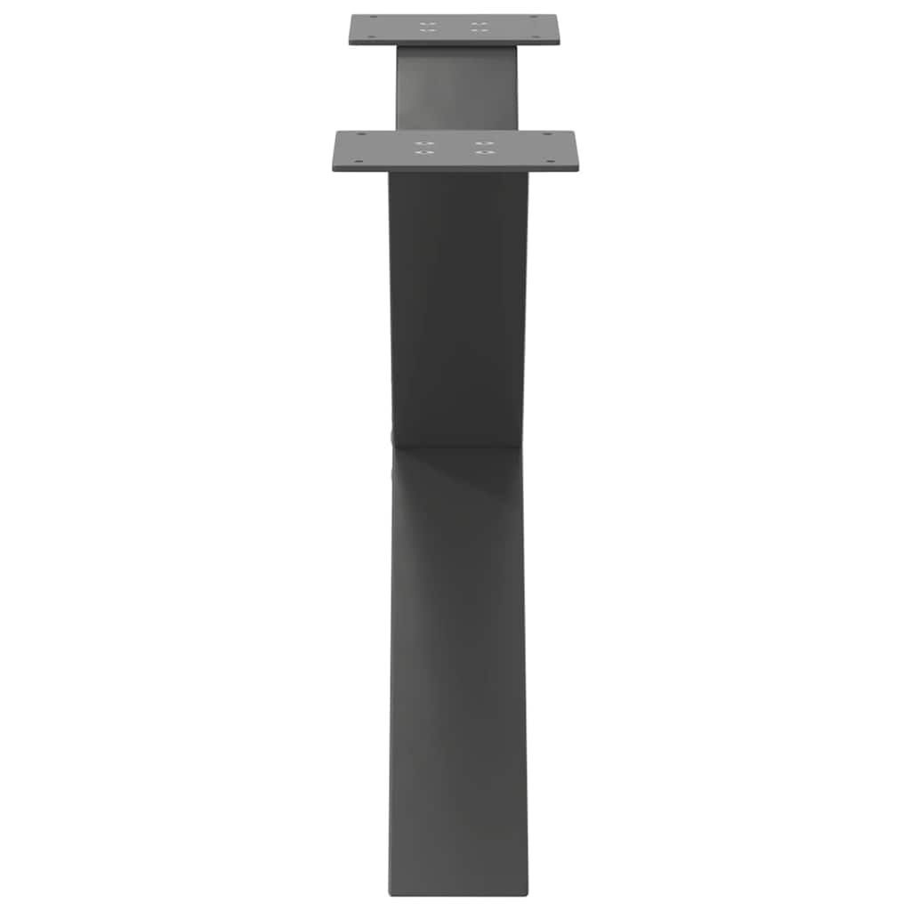Kavos staliuko kojelės, 2 vnt., antracito spalvos, 70x(42 - 43) cm, plienas - Namų Idėja