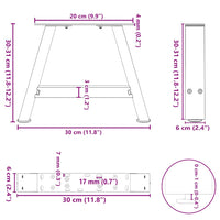 Kavos staliuko kojelės, 2 vnt., baltos, 30x(30 - 31) cm, plienas, A formos - Namų Idėja