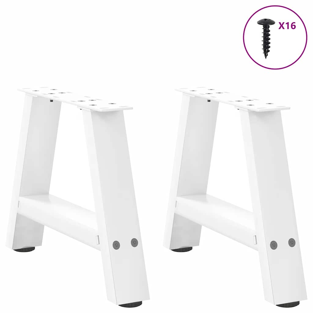 Kavos staliuko kojelės, 2 vnt., baltos, 30x(30 - 31) cm, plienas, A formos - Namų Idėja