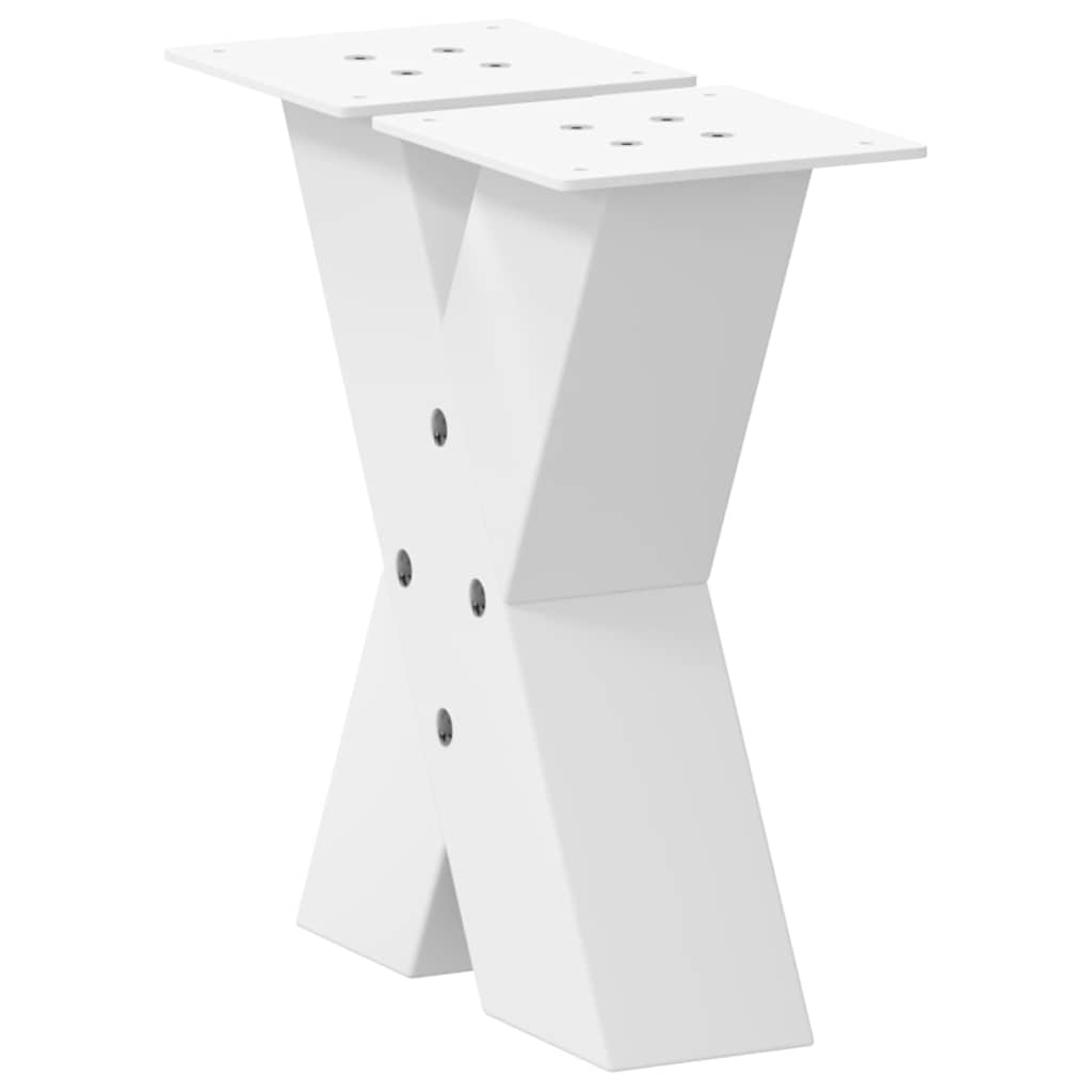 Kavos staliuko kojelės, 2 vnt., baltos, 30x(30 - 31) cm, plienas, X formos - Namų Idėja