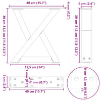 Kavos staliuko kojelės, 2 vnt., baltos, 40x(30 - 31,3) cm, plienas - Namų Idėja