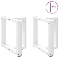 Kavos staliuko kojelės, 2 vnt., baltos, 50x25x(42 - 43) cm, plienas, T formos - Namų Idėja