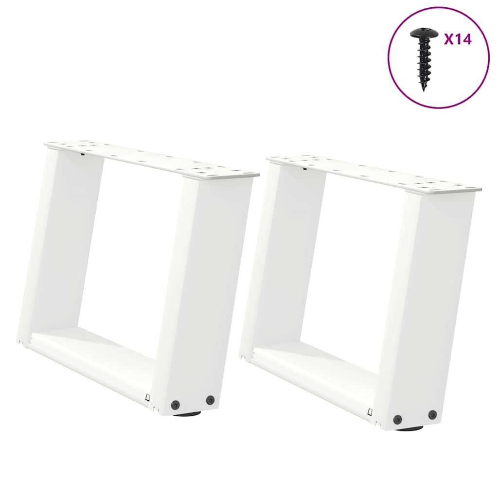 Kavos staliuko kojelės, 2 vnt., baltos, 50x(30 - 31) cm, plienas, U formos - Namų Idėja