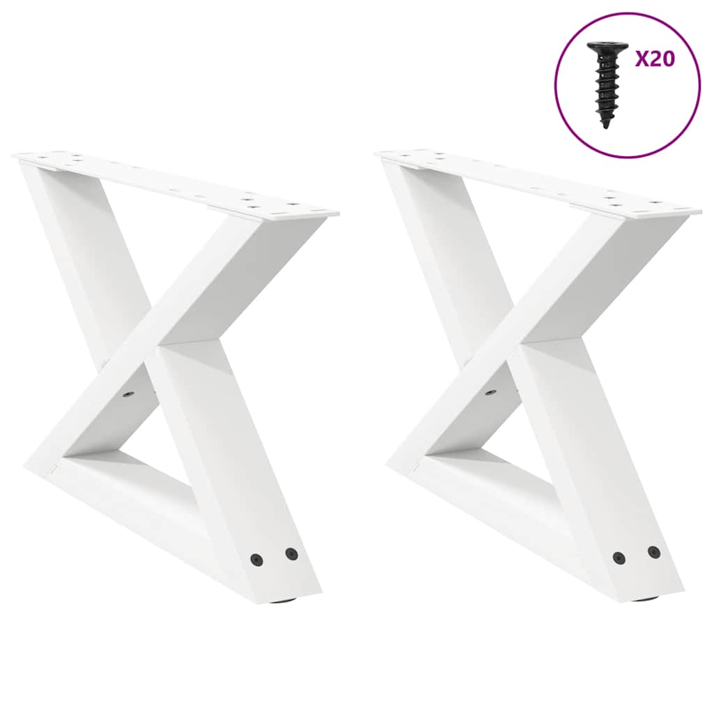 Kavos staliuko kojelės, 2 vnt., baltos, 50x(30 - 31,3) cm, plienas - Namų Idėja