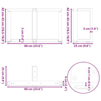 Kavos staliuko kojelės, 2 vnt., baltos, 60x25x(42 - 43) cm, plienas - Namų Idėja