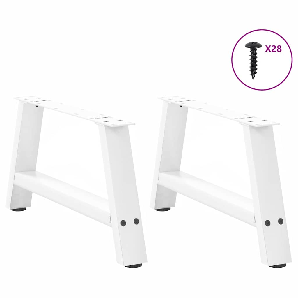 Kavos staliuko kojelės, 2 vnt., baltos, 60x(30 - 31) cm, plienas, A formos - Namų Idėja