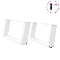 Kavos staliuko kojelės, 2 vnt., baltos, 60x(30 - 31) cm, plienas, U formos - Namų Idėja