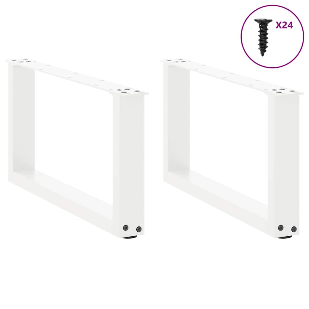 Kavos staliuko kojelės, 2 vnt., baltos, 60x(30 - 31) cm, plienas, U formos - Namų Idėja