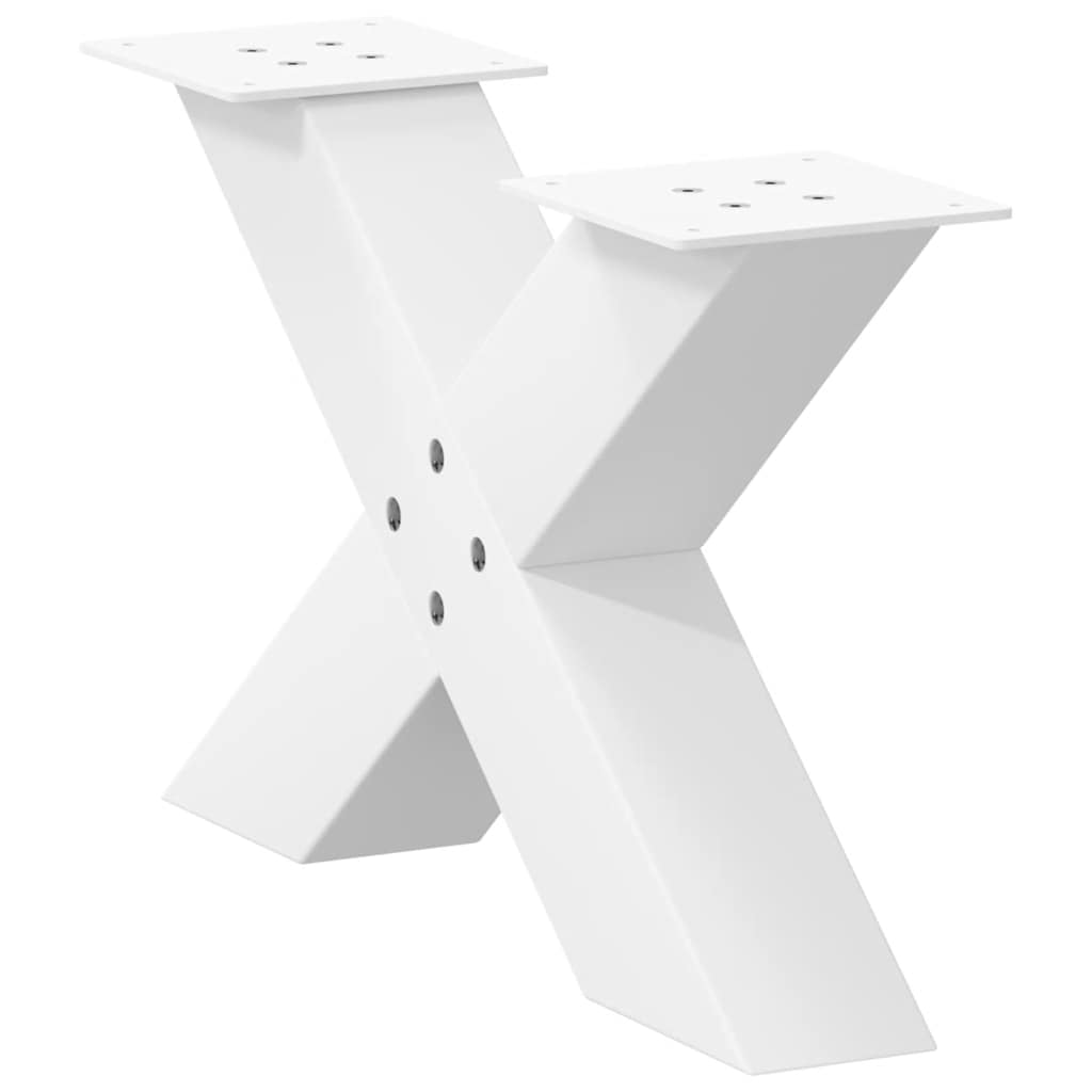 Kavos staliuko kojelės, 2 vnt., baltos, 60x(30 - 31) cm, plienas, X formos - Namų Idėja