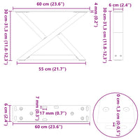 Kavos staliuko kojelės, 2 vnt., baltos, 60x(30 - 31,3) cm, plienas - Namų Idėja