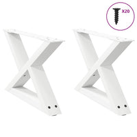 Kavos staliuko kojelės, 2 vnt., baltos, 60x(30 - 31,3) cm, plienas - Namų Idėja