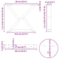 Kavos staliuko kojelės, 2 vnt., baltos, 60x(42 - 43,3) cm, plienas - Namų Idėja